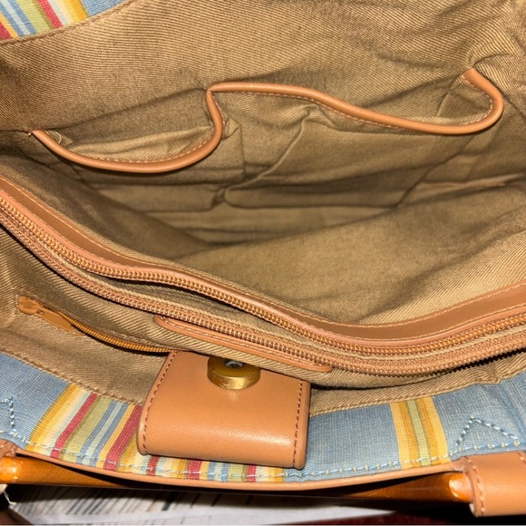 Vintage Fossil Women's 75082 Shoulder Bag Tan Woven Handbag - Picture 9 of 12